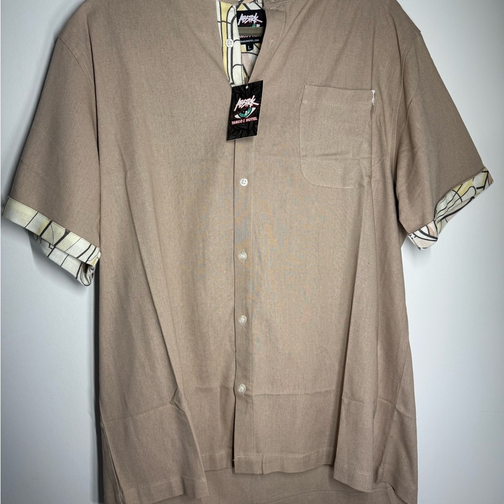 L- Tango Hotel Beige Linen set- Shirt and shorts